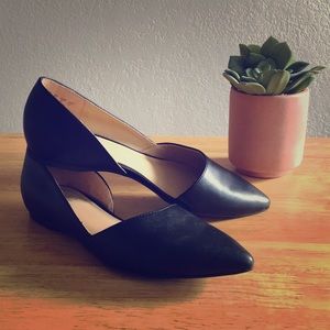 Black pointed toe flats. Size 8